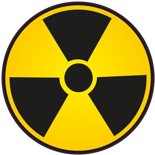 INDIGOS UG Aufkleber Autoaufkleber JDM Die Hart - Nuclear Radiation Warning Sign Sticker Decal 101mm x101mm 101mmx101mm