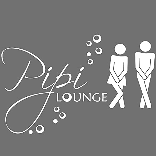 Grandora Wandtattoo Sprüche PIPI Lounge Mann Frau I weiß 27 x 18 cm I WC Türaufkleber Piktogramm Bad Badezimmer Wandaufkleber Wandsticker W755