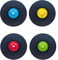 LEONE Tovagliette Disco Vinile sottopiatto tonde in plastica, Disco Vintage, Diametro cm 38 - Set da 4 Pezzi Colori Assortiti