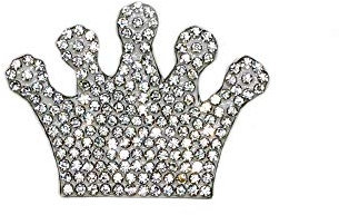 Aufnäher Strass Krone Applikation Kristall zum Aufbügeln auf Kleid Kissen Overall Baby Brillabenny (4,5 cm x 3,5 cm)