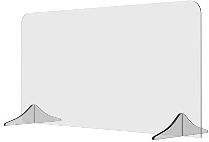 Solarplexius Trennwand Hustenschutz Niesschutz Virenschutz für Schreibtisch und Büro Thekenaufsatz Tischaufsatz Tresenaufsatz Antibakteriell Transparent Acrylglas(120 x 60 cm)