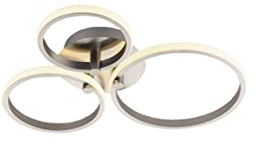 casa NOVA Deckenleuchte LED CIRCLES (DH 50x7 cm) DH 50x7 cm grau Deckenleuchte Deckenlampe