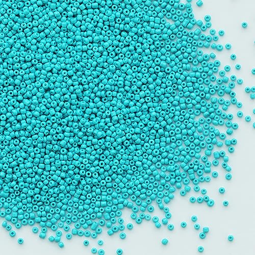 Bulk 2mm Turquoise Seed Beads for Jewelry Making 110 Grams About 10080pcs,12/0 Glass Craft Beads for Making Earrings, Bracelets, Pendants, Waist Jewelry, DIY Handmade(Turquoise)