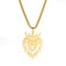 Dreamtimes Löwe mit Königskrone Halsketten für Männer Jungen Punk Tier Edelstahl Anhänger Halskette Herrenkette Modeschmuck Gothic Punk Rock Herren Anhänger Halskette (Gold)