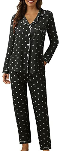 Set Pigiama da Donna Cotone Felpato Manica Lunga Pigiama Pile Sexy Curvy Lovable Biancheria Intima Termica Pigiama Due Pezzi Lungo Morbido Completo Termico Abbigliamento da Notte