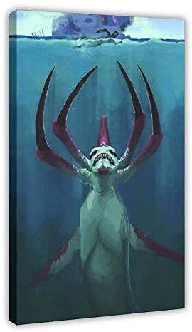 MJKO Game Subnautica Leinwand-Poster, Schlafzimmer, Dekoration, Sport, Landschaft, Büro, Raumdekoration, Geschenkrahmen, 60 x 90 cm
