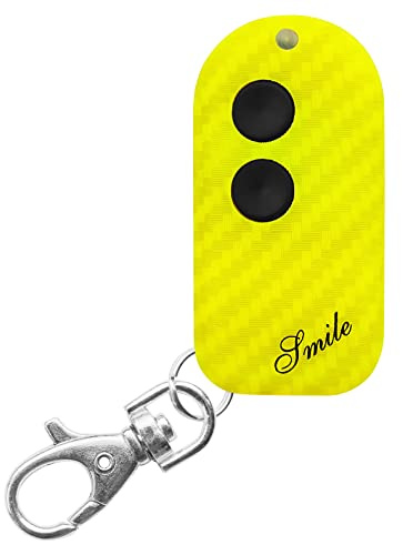 Smle C Giallo Rolling Code + Codice Fisso 433 Mhz, Mini telecomando universale per cancello 2 canali compatibile con Nice Fac Beninca Bfr
