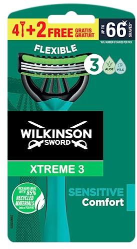 Wilkinson Sword Xtreme 3 Sensitive - Confezione da 4+2 rasoi usa e getta uomo