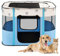 Avont Tierlaufstall Tragbar Welpenauslauf für Hund & Katze, Faltbar Leicht & Abschließbar Kreißsaal für Indoor Outdoor Haustier Play Pen Zelt - L - Blau