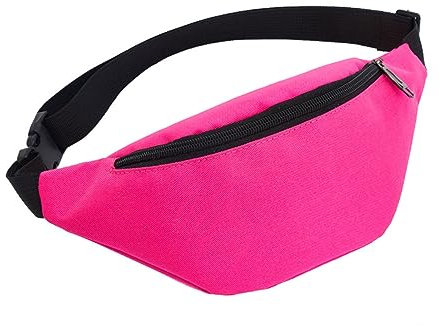 Surwin Solide Farbe Bauchtasche für Damen Herren, Gürteltasche Verstellbarem Riemen Hüfttasche Brusttasche Umhängetasche für Reisen Outdoor Sportarten Training Jogging Radfahren (Rosa)