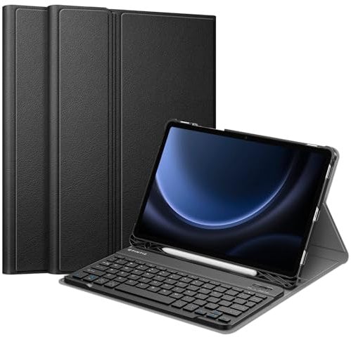 FINTIE Keyboard Case for Samsung Galaxy Tab S10 FE 2025/ S9 FE 10.9 Inch/ S9 11 Inch 2023 with S Pen Holder, Slim Stand Cover Detachable Wireless Bluetooth Keyboard, Black