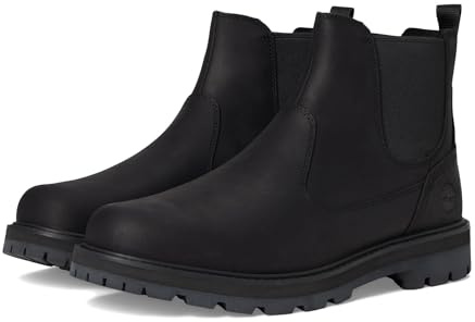 Timberland Men's Britton Road Mid Chelsea Boot, Black Full Grain, 9.5 Medium