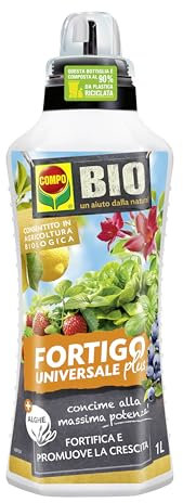 COMPO BIO FORTIGO Plus Concime Organico Universale, Concime Liquido, Per Orto e Giardino, Consentito in Agricoltura Biologica, 1 L