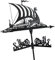 Wetterfahne für den Garten, Wetterfahne, Wetterfahne, Wikinger-Schlachtschiff, robuste Sprühfarbe aus Edelstahl, für den Garten, Piratenschiff, Windmesser, Bauernhof, Pavillon, Rasen, Stil 2