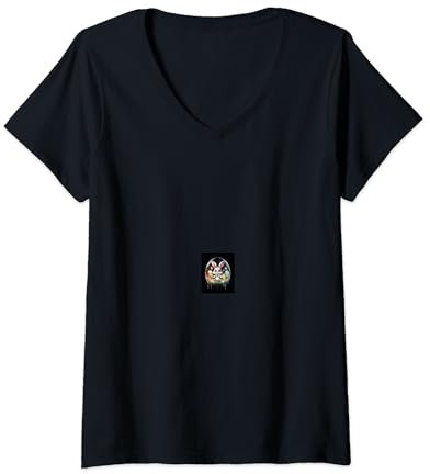 Damen Osterhase Ei Ballon T-Shirt mit V-Ausschnitt