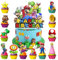 Torte Topper, 25 Stücke Cupcake Topper, Tortendeko Kinder, Tortendeko Kindergeburtstag, Kuchendeko Geburtstag, Deko Torte Kinder, Kuchendekorationsset