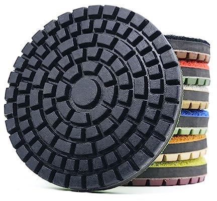 Tamponi di lucidatura diamantati, 7 pezzi 3 pollici diamantati for lucidatura for pavimenti levigatura cemento bagnato uso disco abrasivo
