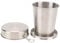 Asixxsix Taza Plegable de Acero Inoxidable, Taza de Camping Retráctil Portátil, Taza de Camping de Viaje Desmontable Portátil Reutilizable con Tapa y Llavero, para Senderismo, Picnic
