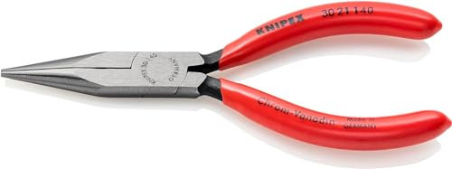 Knipex Pince à becs longs noire atramentisée, gainées en plastique 140 mm (carte LS/blister) 30 21 140 SB
