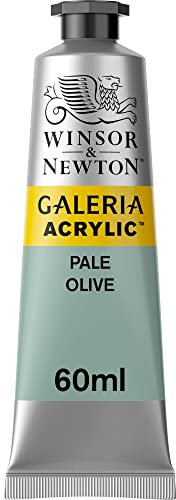 Winsor & Newton 2120435 Galeria Acrylfarbe, hohe Pigmentierung, lichtecht, buttrige Konsistenz, 60 ml Tube - Olivgrün Blass
