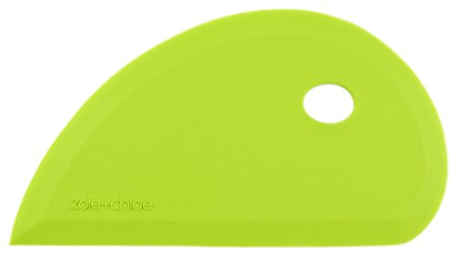 Zoie + Chloe Multipurpose Silicone Bowl Scraper - Dough Scraper for Cleaning Mixing Bowls, Baking Pan - Silicone Scraper Spatula For Painting, Smoothing, Frosting, Cake Decorating - Green, 7x3.75