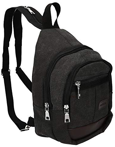 Betz Brusttasche Sling Rucksack SLINGBAG Bikertasche Schultertasche Damen Herren mit 3 Fächern Farbe schwarz