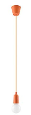 SOLLUX Pendelleuchte DIEGO Einzigartiges Design ohne Schirm Minimalistische Beleuchtung LED Einzelbirne Orange