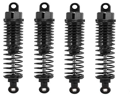 Hensych 4 Packung Einstellbares Öl 60mm 85mm 100mm Stoßdämpfer vorne und hinten aus Metall für 1/10 RC Auto LKW Teile Crawler Typ Axial SCX10 TRX4 D90 (Schwarz, 85mm)