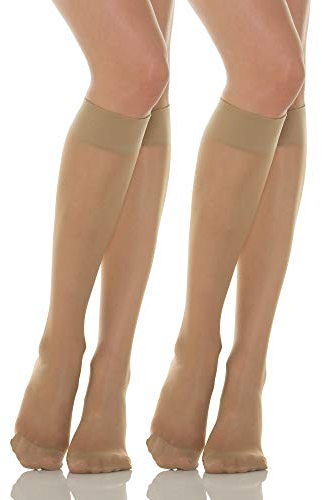 Relaxsan Basic 700[N] (2 Paare - Hautfarbe 5/XXL) Kniestrümpfe Damen 12-17 mmHg abgestufter Kompression 70 den