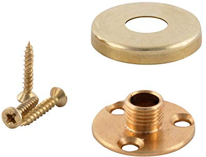 Douille de lampe de montage de plaque arrière ElekTek - Vis à filetage mâle de 10 mm avec cache -fil - Se combine à la douille-patère E27 de 10 mm Laiton