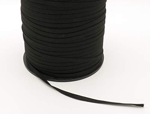 Goma elástica plana de 6 mm. para costura negra, banda crochet elástica 10 metros.