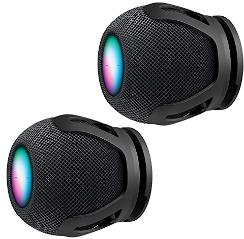 SPORTLINK Kompatibel mit Homepod Mini Wandhalterung - Homepod Mini Halter Eingebautes Kabelmanagement Platzsparendes Design(2erPack-schwarz)