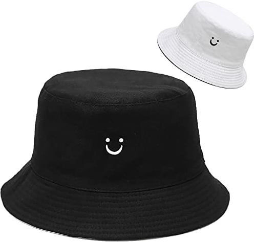 XYIYI Schwarz Weiß Reversibel Fischerhüte Anglerhut Sonnenhut Für Damen Mädchen