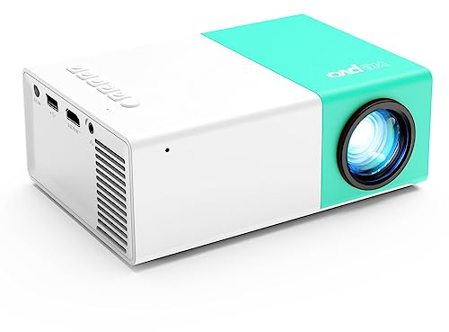Mini Projector, wepvo Portable Projectors Portable HD Movie Projector, Outdoor Projectors for Home Theater, Compatible with Smartphone/Tablet/Laptop/TV Stick/ PS4/ USB Drive (YG300Plus Max)
