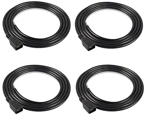 Micro USB Bare Wire Open End Pigtail Cable 24V 2A 24AWG 4 Wires Micro USB Power Data Charge Cable DIY Connector Replacement Cable Cord 1M Black - 4pcs… (Micro USB Female)