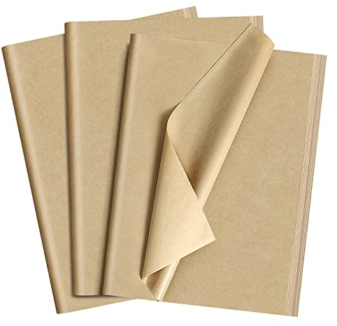 ASTARON 60 Blatt Kraft Seidenpapier zum Verpacken 50 * 35 cm Braun Geschenkpapier Blumenstrauß Verpackung Bastelpapier für Geburtstag Urlaub Hochzeit Partybedarf Basteldekoration