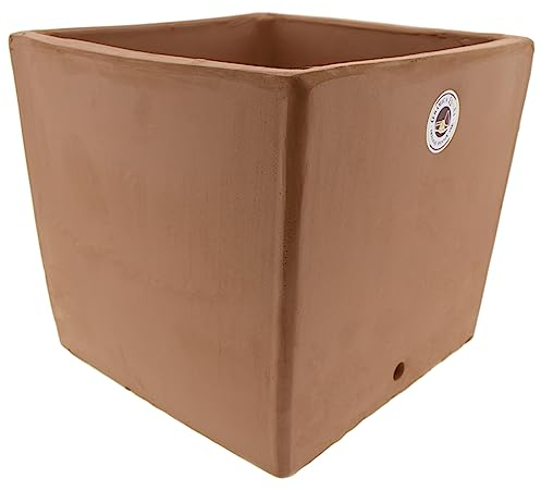CERÁMICA ESPAÑA | Macetas de Barro Rojo | Macetas Decorativas | Macetas de cerámica | Macetas Exterior | Maceta Interior | Maceta Cuadrada - Modelo J01 | 23x23x21 cm