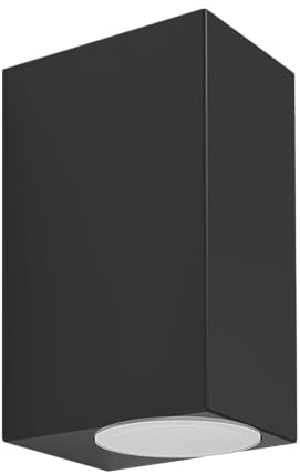 EGLO LED Wandlampe außen Jabaga, Außenbeleuchtung Hauswand, Außenleuchte Up and Down Light, Außenwandleuchte aus Metall in Schwarz, Wand Außenlampe inkl. GU10-Leuchtmittel, warmweiß, IP44