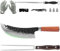 FULLHI Set de Cuchillos de Carnicero incluye Tenedor para Carne, Mango Ergonómico de Acero Inoxidable de Alto Carbono para Carne, Pavo, Barbacoa
