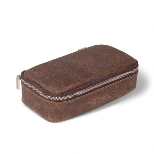 Kabel Etui, Kabeltasche, Kabelorganizer, Tech-Pouch, Organizer Tasche, Universaltasche, Lederetui - Modell 017 (Braun)