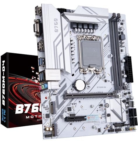 HUANANZHI B760M-D4-B Compact High-End Lga1700 DDR4 Micro ATX Motherboard Supporting 12Th/13th Gen Cpus, Exceptional Connectivity And Efficient Power Transfer (White Edition)