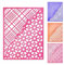 XMZZMX Quadratische Blumen-Gitter-Hintergrundtafel, Stanzformen für Kartenherstellung, Papierprägung, Metall-Stanzschablonen-Set, Vorlagen, Aufbewahrungstaschen, Zubehör, Fotorahmen, Album, DIY,