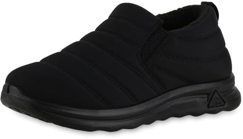 VAN HILL Herren Winter Boots Warm Gefüttert Gesteppt Profilsohle