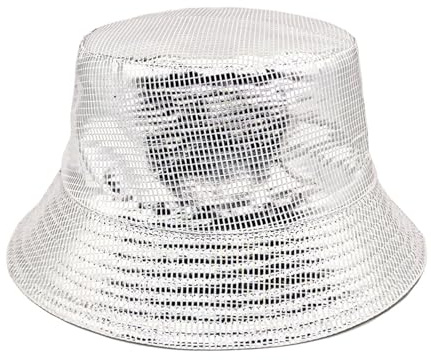 MILAKOO Wasserdichter Eimer Hut Punk Hip Hop Hologramm Metallic Eimer Hut Wasserdichter Regenhut für Unisex