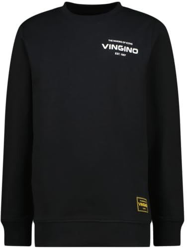 Vingino Boy's Basic-Crew Sweater, Schwarz, 12 Jahre