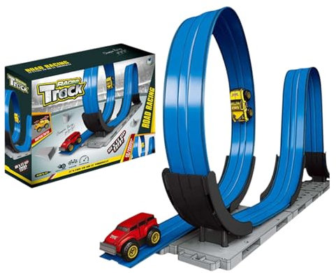 Slotcar-Rennstrecken-Sets, Rennstrecke, Spielzeuggleis mit 1 Triebwagen,Autorennen-Spiele, Rennauto-Spielzeug, Auto-Rennstrecken-Spielset für Kinder, Mädchen, Teenager, alle Altersgruppen