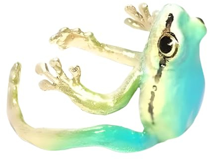 Offener Froschring | Resin Frog Frog Cuffs | Niedliche Tierohrringe ohne Piercing für Mädchen, Jungen, Alter