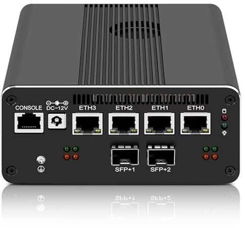 CYMINILMDPC Industrieller Micro Firewall Appliance, Router PC i3-N305,4 x 2.5GbE I226-V, 2 x 10 SFP+ Optical 10Gbe 82599ES Firewall Computer Home Server Proxmox/pfSens512GB NVME