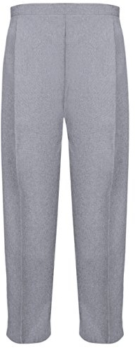 MyShoeStore Pack of 2 Ladies Half Elasticated Trouser Womens Stretch Waist Casual Office Work Formal Pull On Trousers Straight Leg Pants Bottoms with Pockets (Light Grey, 20/25)