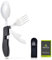 Hikenture 4-In-1 Campingbesteck Messer Gabel Löffel Flaschenöffner Set aus Edelstahl mit Gürteltasche - Klappbesteck Besteckset 1 Person für Camping und Outdoor (Schwarz)